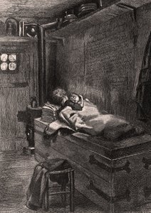 Gwynplaine and Dea Sleeping on a Chest - Illustration from 